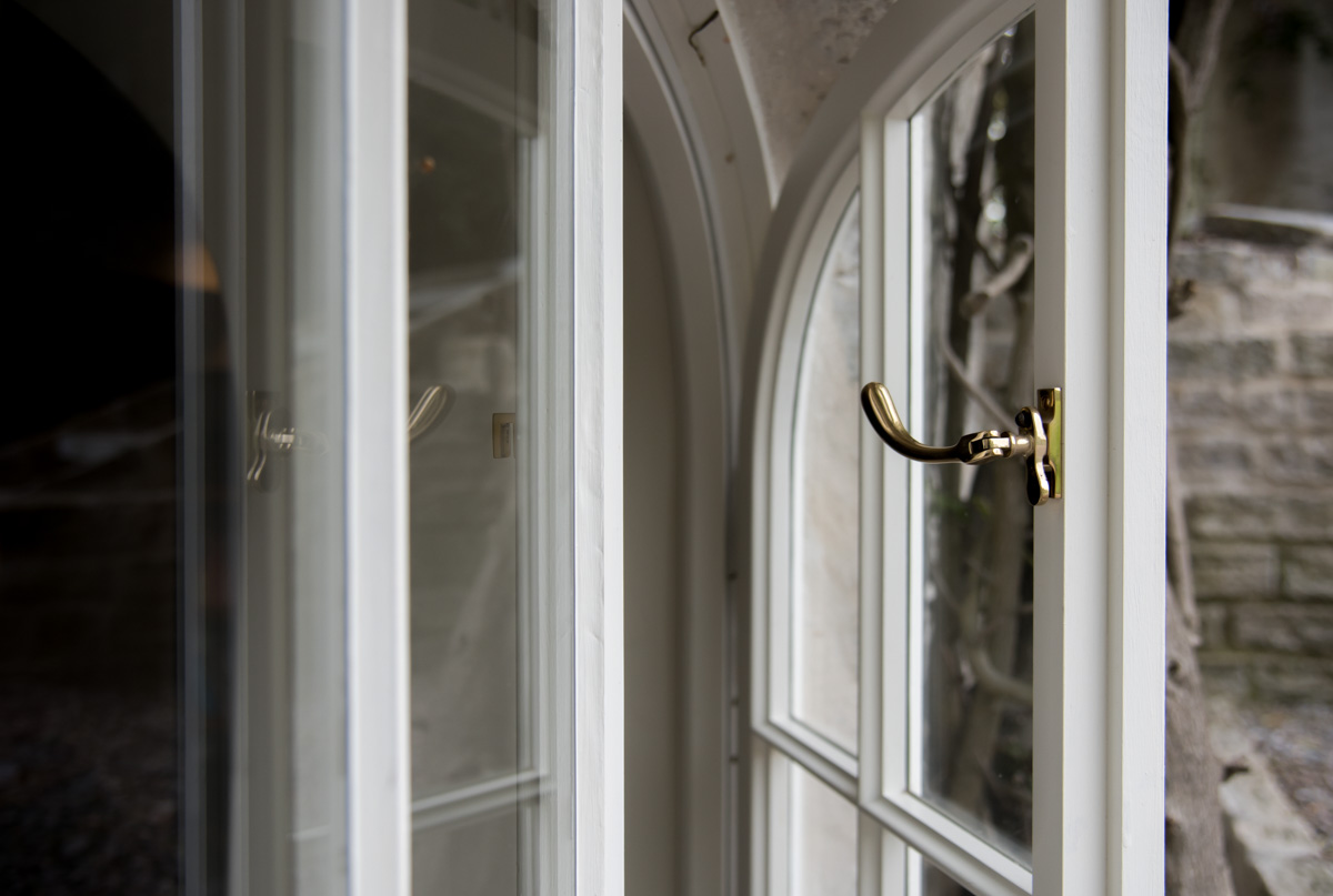 Painted bespoke timber framed window in Somerset